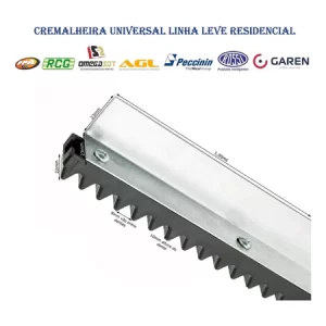 Cremalheira completa com calha para motor de portão unidade